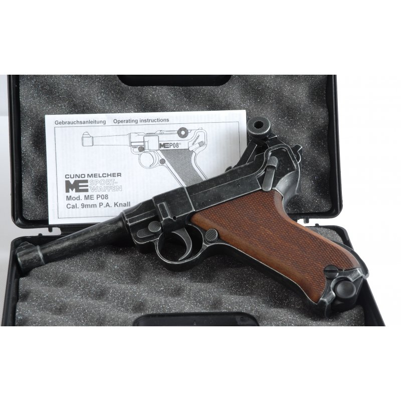 Luger ME P08 Schreckschuss Pistole Antik-Finish 9mmP.A.K aus a.