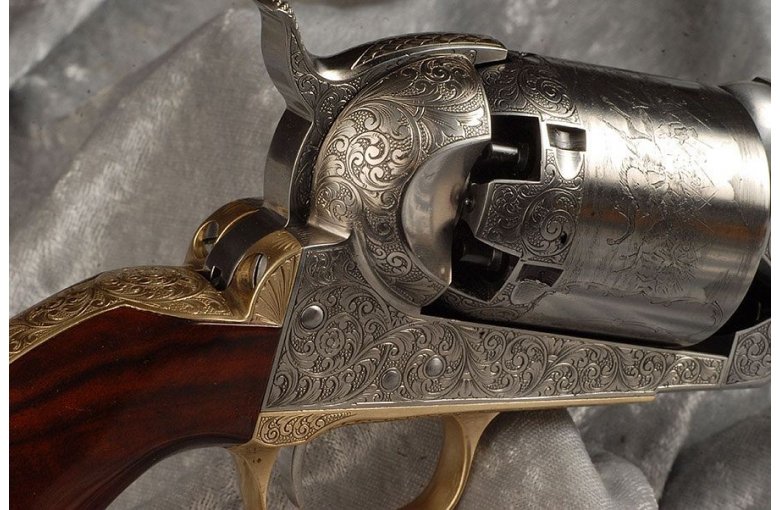 COLT DRAGOON CIVILIAN - full Hand engraved aus a.Revolver