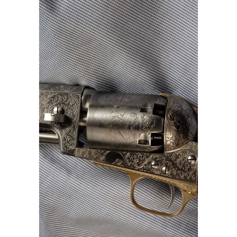 COLT DRAGOON CIVILIAN - full Hand engraved aus a.Revolver