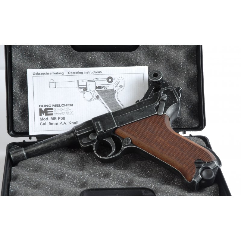 Luger ME P08 Schreckschuss Pistole Antik-Finish 9mmP.A.K