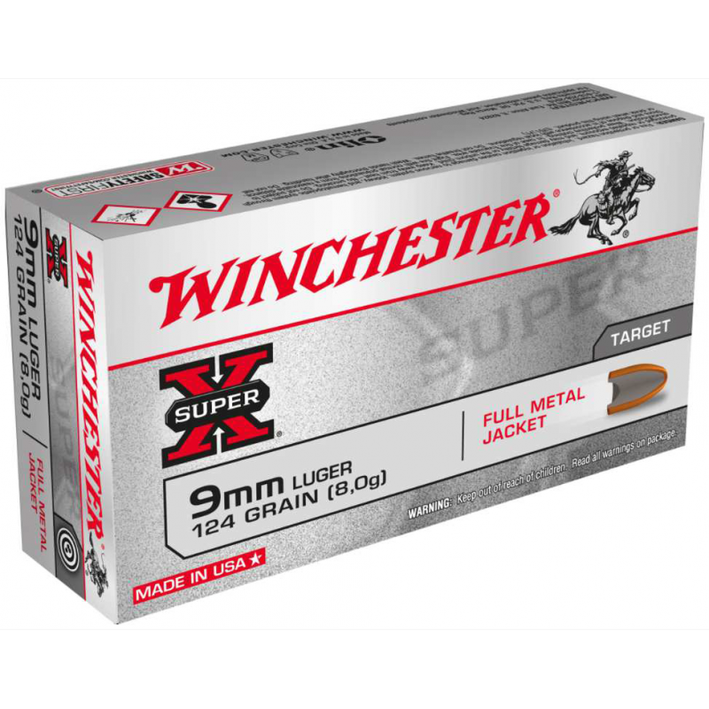 WINCHESTER 9 mm Luger, FMJ 124 grs